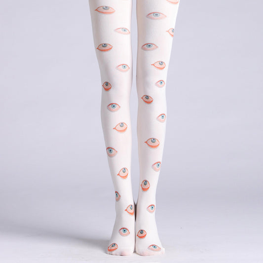 Funky Eye Printed Tights-Grainvity