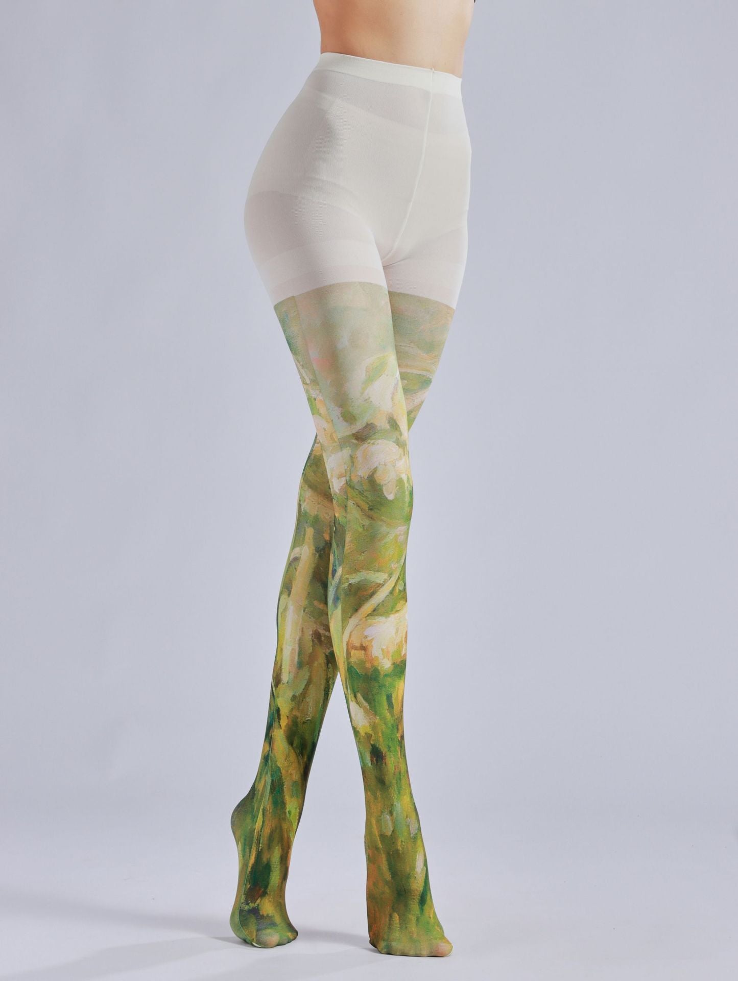 Vintage Oil Painting Patterned Tights with high elasticity and compression,shaping fit and ideal for weddings, parties, ethnic outfits, and street fashion