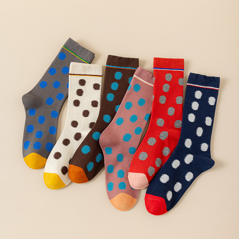 Polka Dots Socks women cotton outdoor