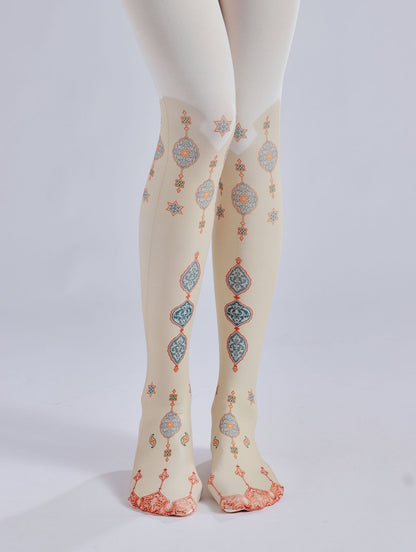 Medieval Patterned Women Tights-Grainvity