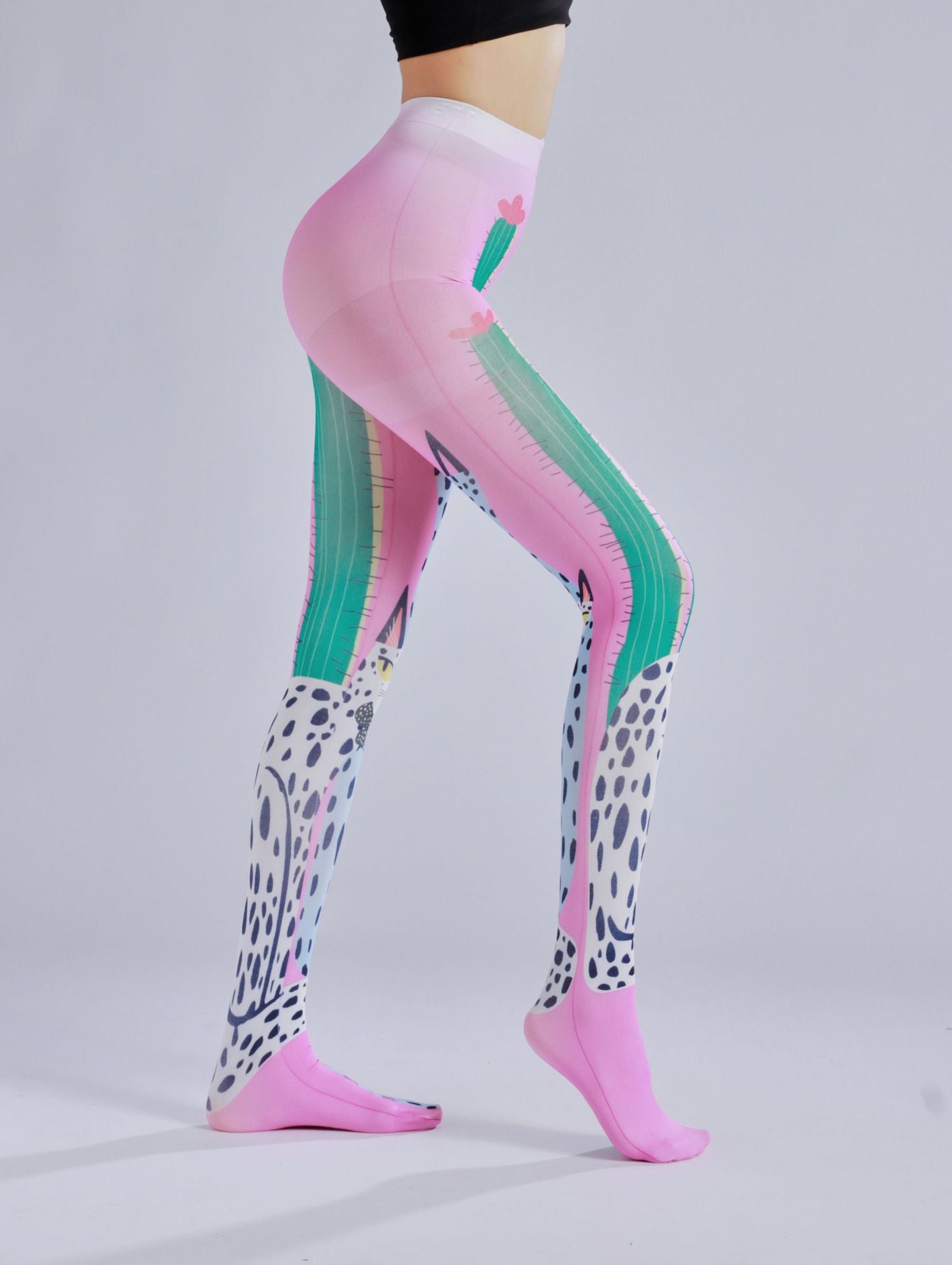 Cactus Printed Women Tights-Grainvity