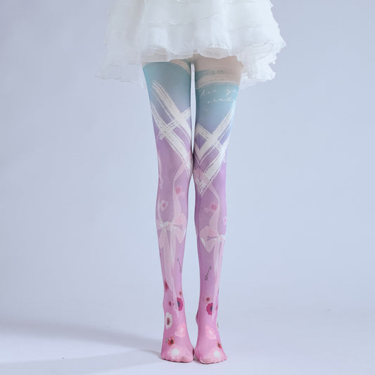 Lolita Bow Tie Tights-Grainvity