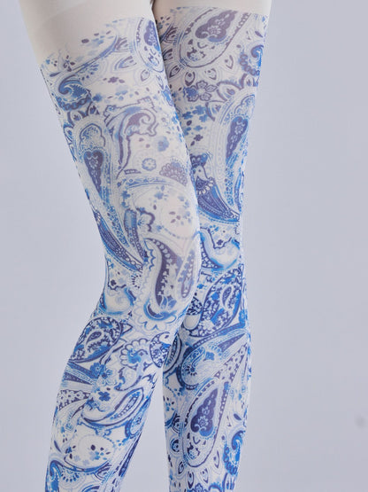 Blue Paisley Tignts Victorian Style-Grainvity