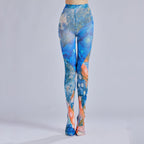 Ocean Patterned Women Tights with high elasticity and compression,shaping fit and ideal for weddings, parties, ethnic outfits, and street fashion