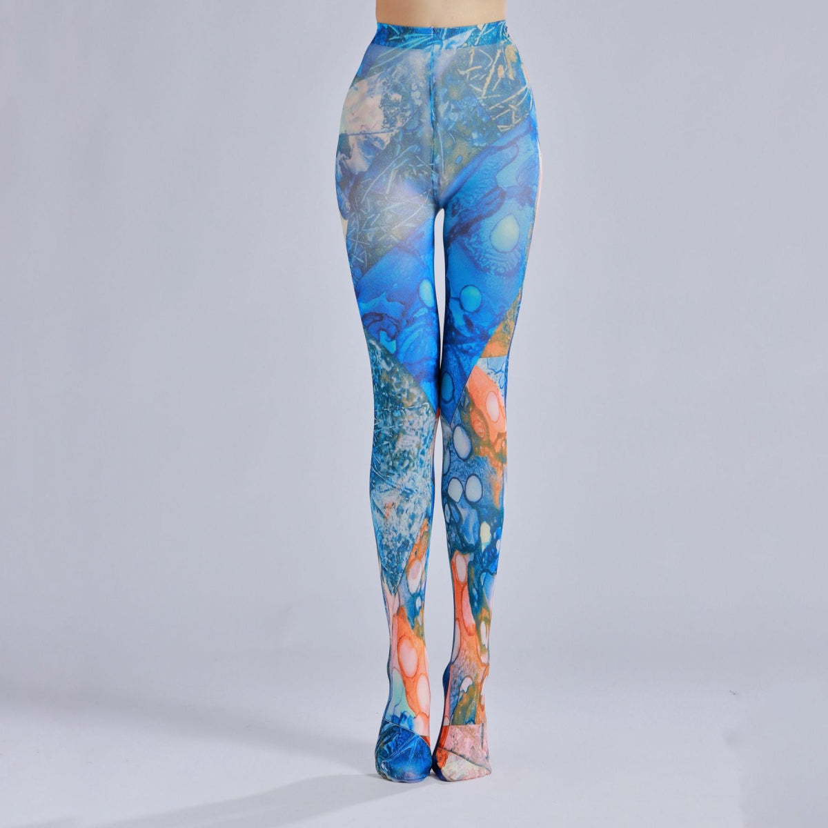 Ocean Patterned Women Tights with high elasticity and compression,shaping fit and ideal for weddings, parties, ethnic outfits, and street fashion