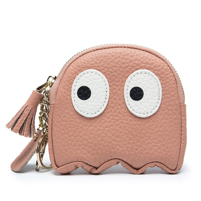 Octopus Leather Coin & Card Bag – Cute Cowhide Mini Purse