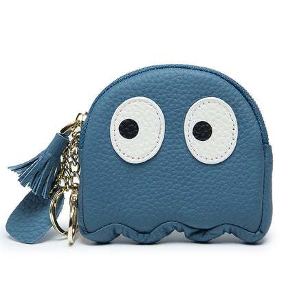 Octopus Leather Coin & Card Bag – Cute Cowhide Mini Purse