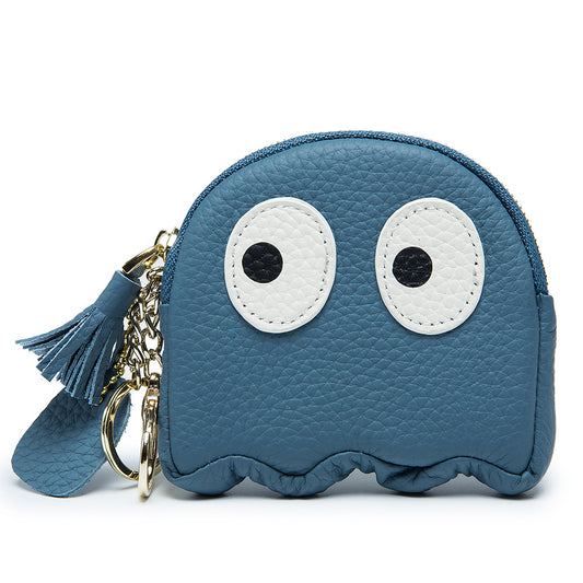 Octopus Leather Coin & Card Bag – Cute Cowhide Mini Purse
