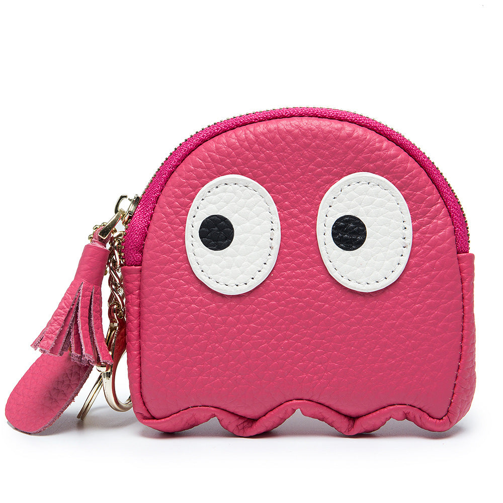 Octopus Leather Coin & Card Bag – Cute Cowhide Mini Purse