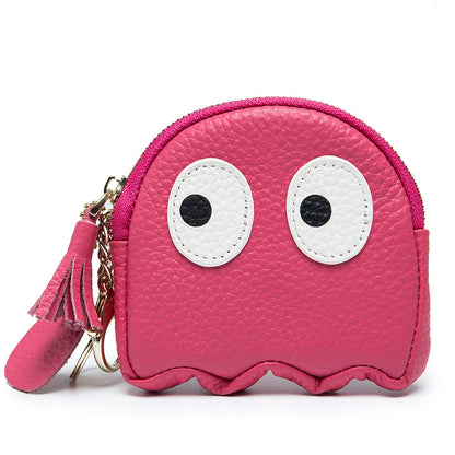 Octopus Leather Coin & Card Bag – Cute Cowhide Mini Purse