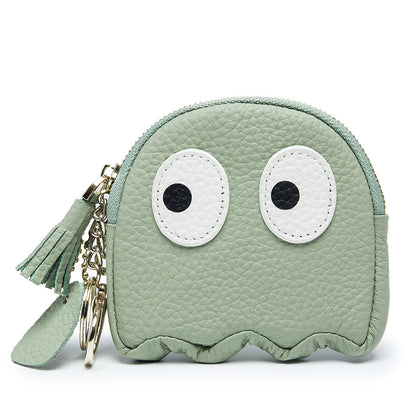 Octopus Leather Coin & Card Bag – Cute Cowhide Mini Purse