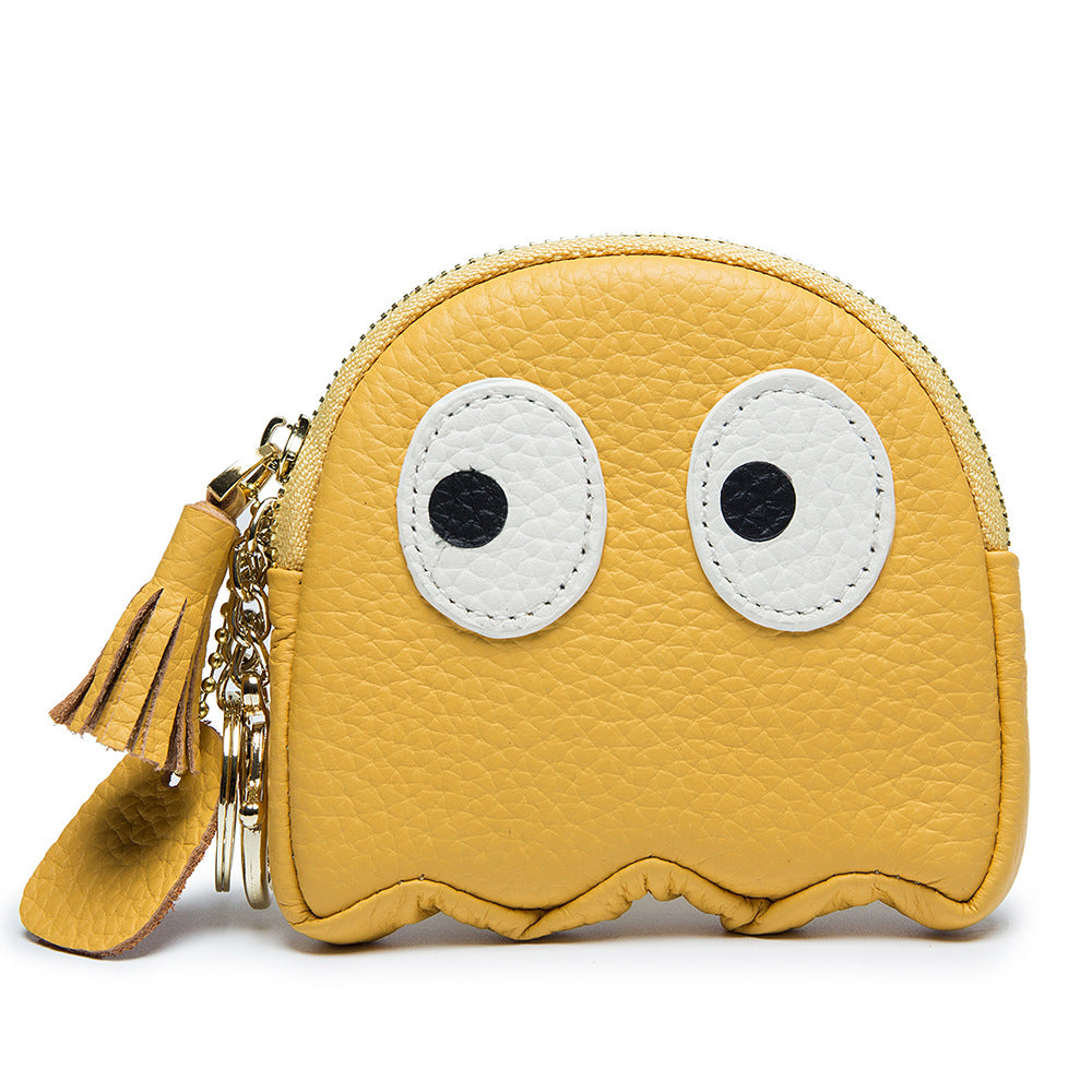 Octopus Leather Coin & Card Bag – Cute Cowhide Mini Purse