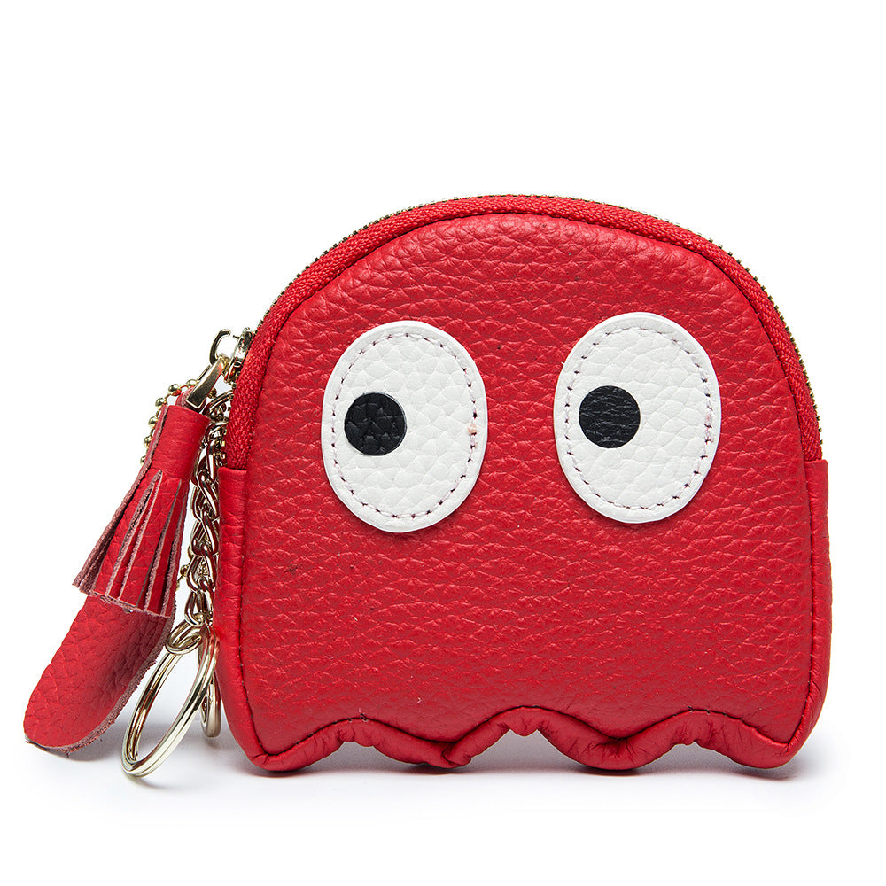 Octopus Leather Coin & Card Bag – Cute Cowhide Mini Purse