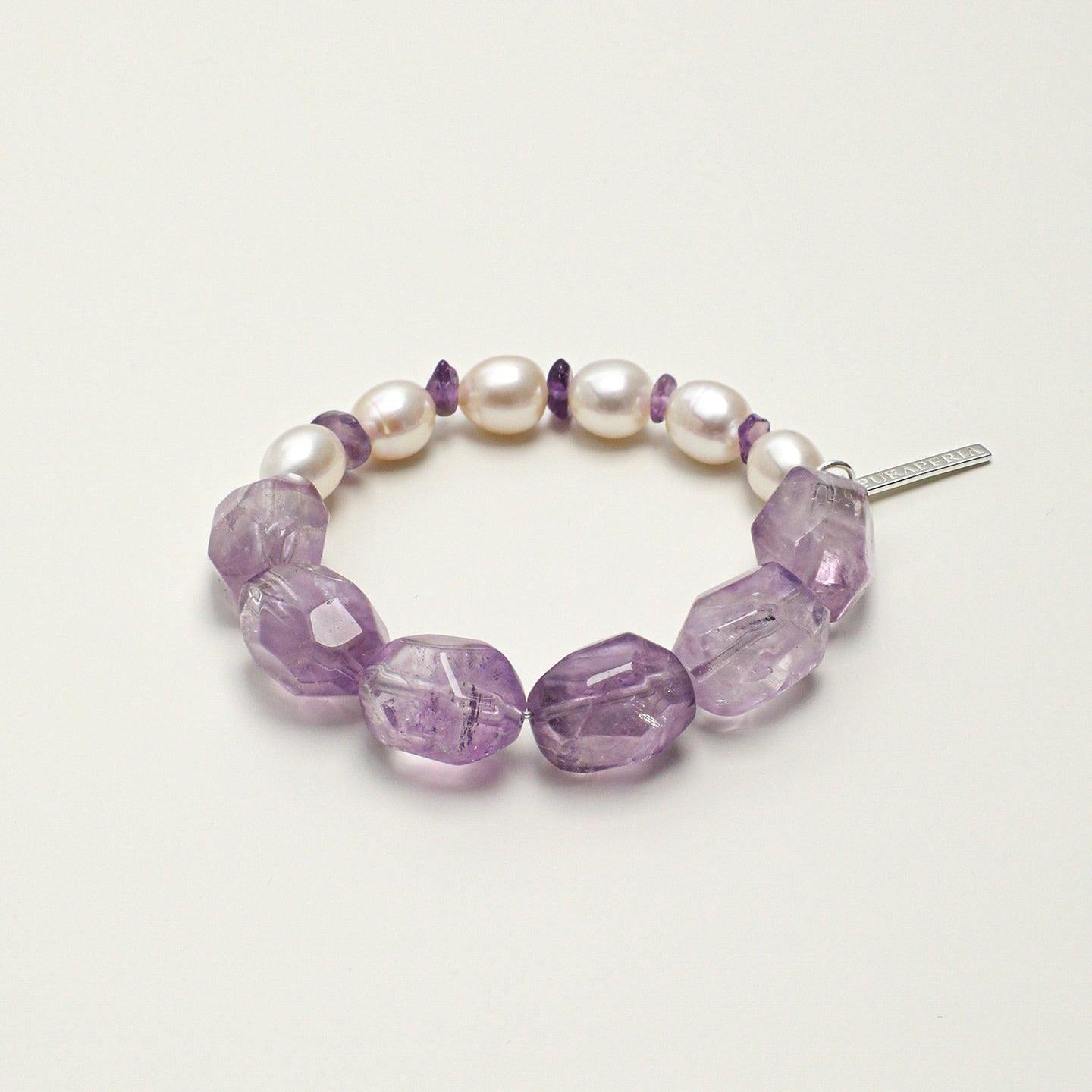 Oval Amethyst Pearl Bracelet