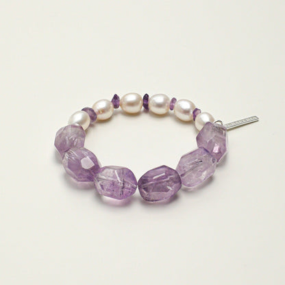 Oval Amethyst Pearl Bracelet