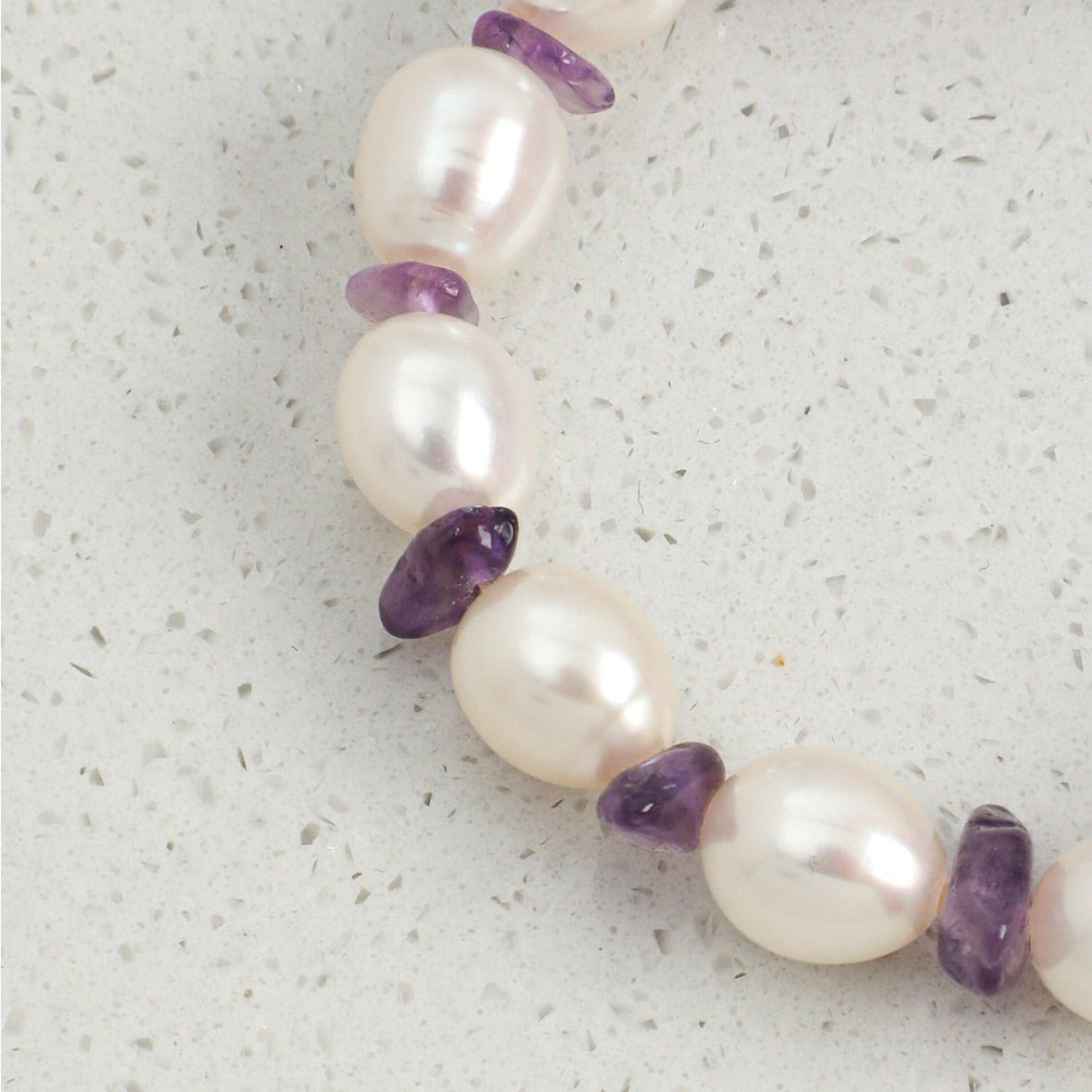 Oval Amethyst Pearl Bracelet