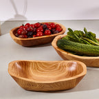 Oval Wooden Fruit Bowl & Serving Plate