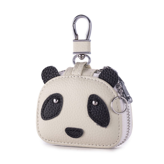 Panda Earphone Case – Cowhide Bluetooth Headset & Key Pouch