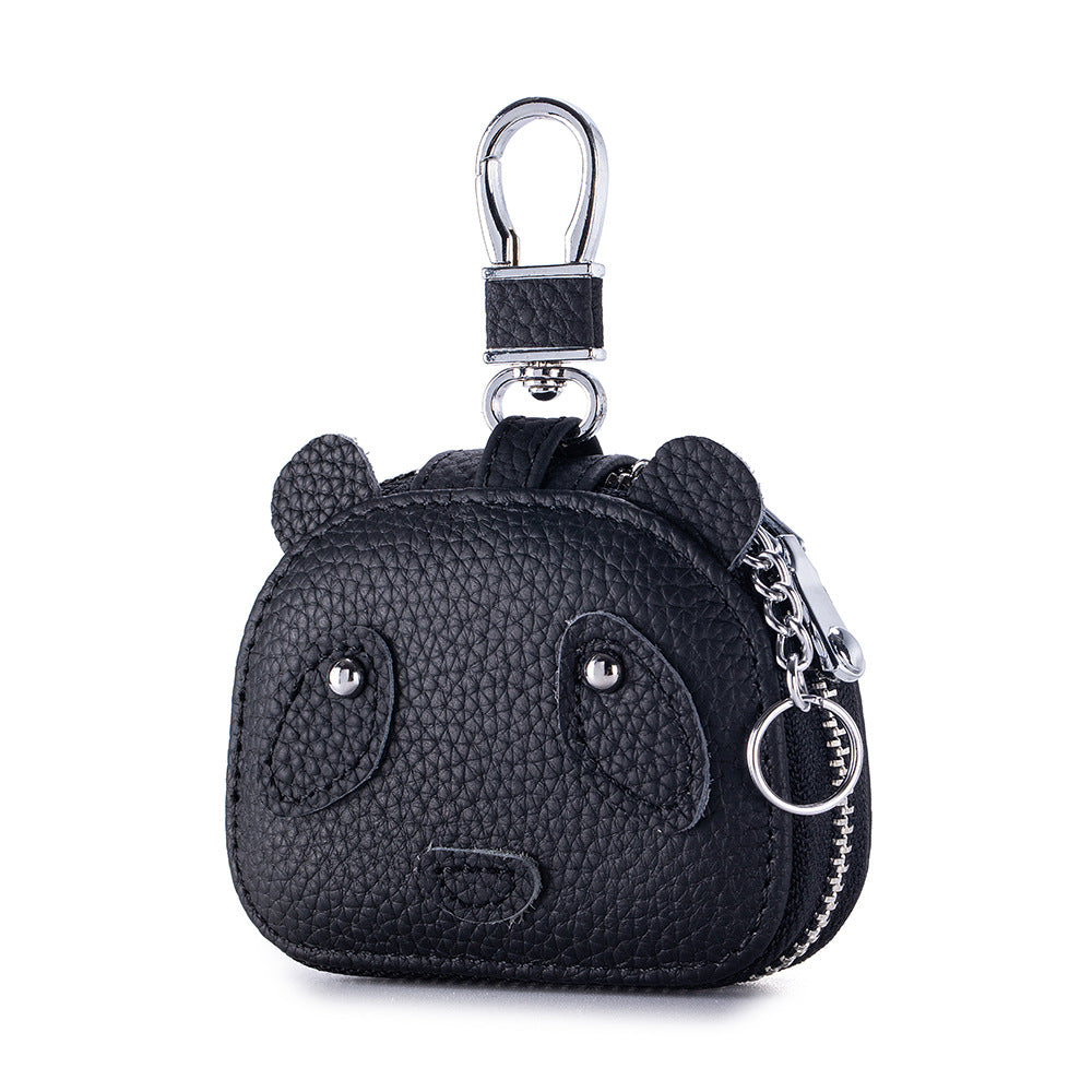 Panda Earphone Case – Cowhide Bluetooth Headset & Key Pouch