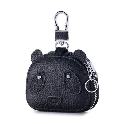 Panda Earphone Case – Cowhide Bluetooth Headset & Key Pouch
