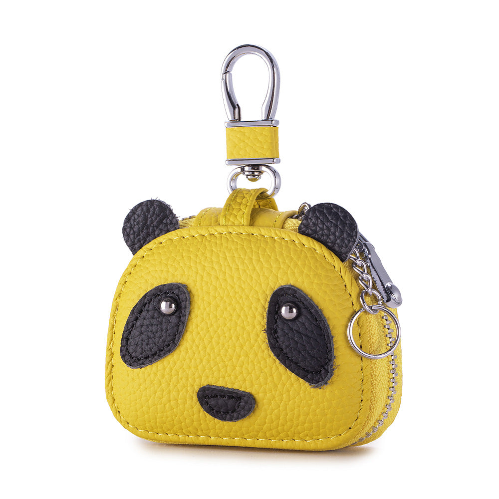 Panda Earphone Case – Cowhide Bluetooth Headset & Key Pouch