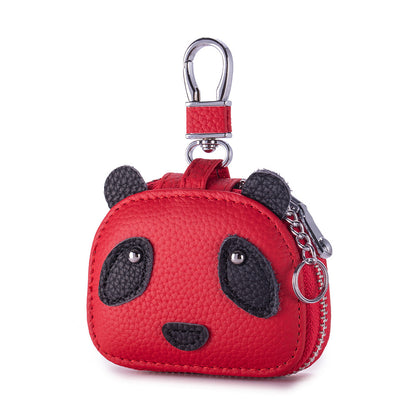 Panda Earphone Case – Cowhide Bluetooth Headset & Key Pouch