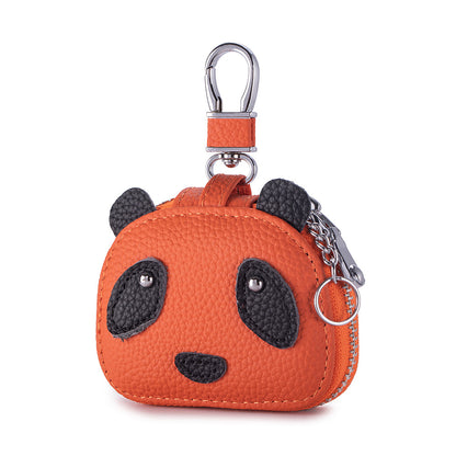 Panda Earphone Case – Cowhide Bluetooth Headset & Key Pouch