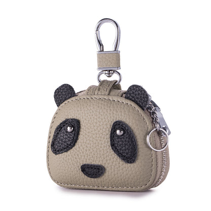 Panda Earphone Case – Cowhide Bluetooth Headset & Key Pouch