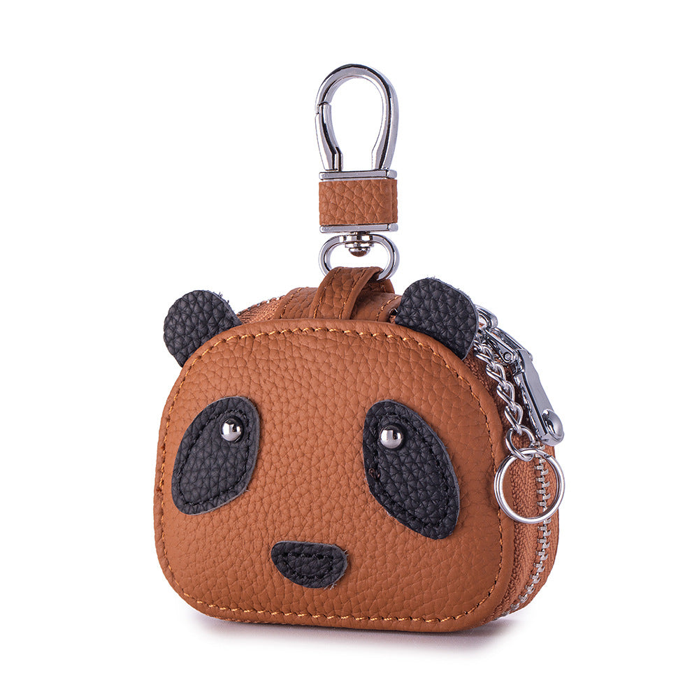 Panda Earphone Case – Cowhide Bluetooth Headset & Key Pouch