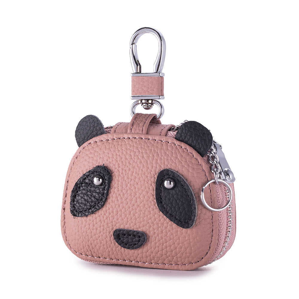Panda Earphone Case – Cowhide Bluetooth Headset & Key Pouch