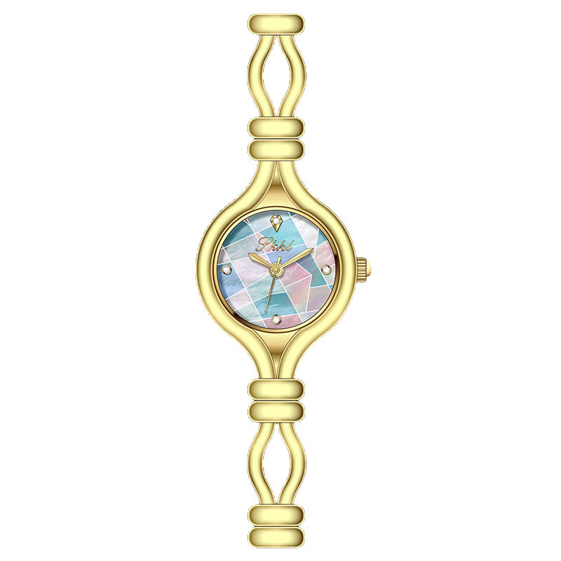Pastel Mosaic Mother of Pearl Gold Women's Watch
