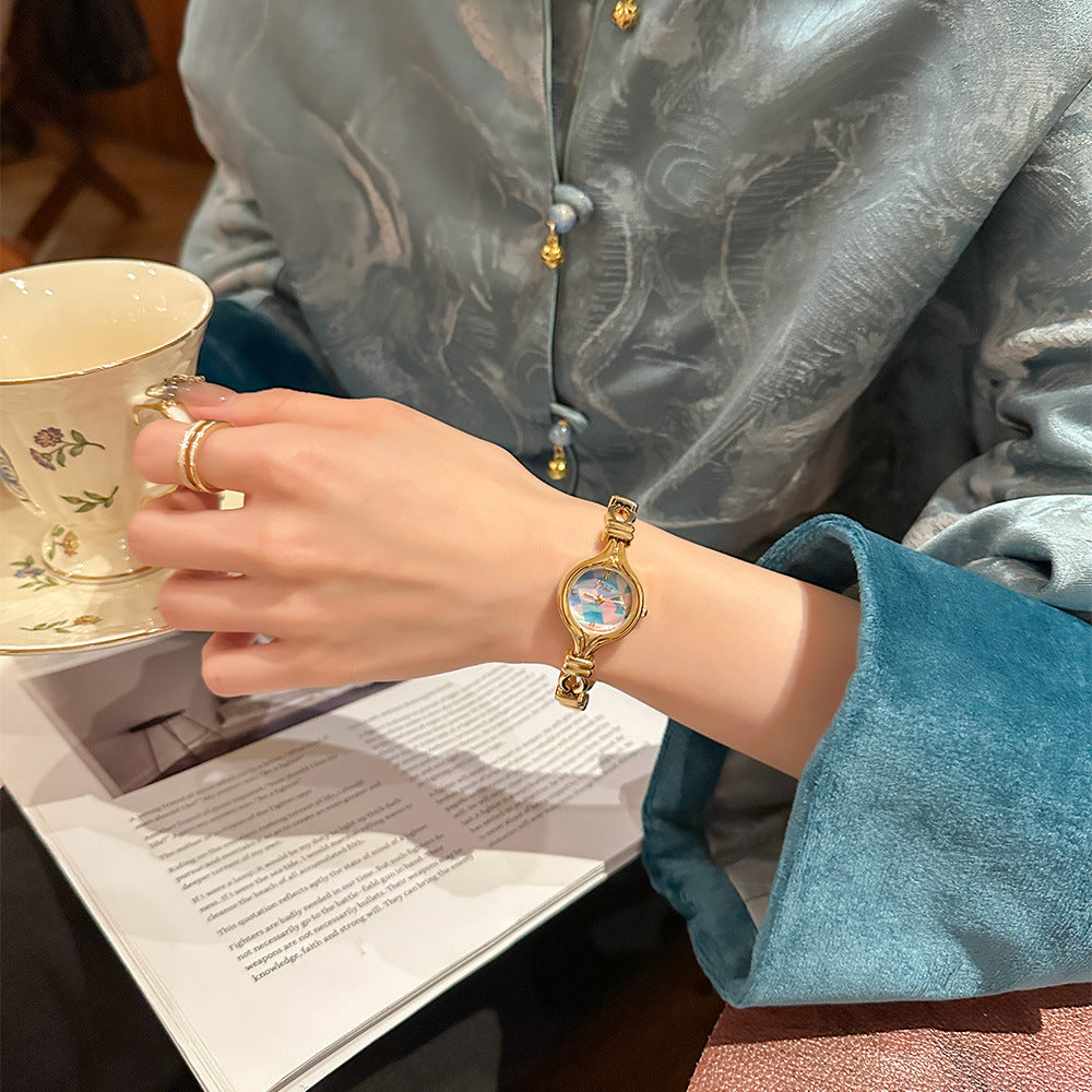Pastel Mosaic Mother of Pearl Gold Women's Watch