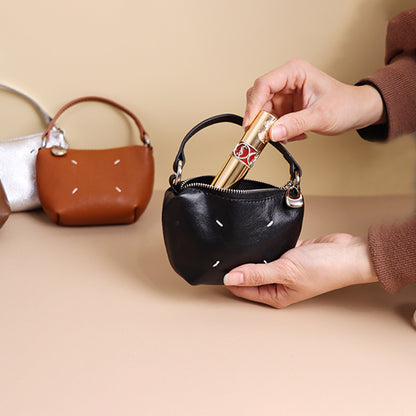 Pea Pod Leather Crossbody Bag – Cute Cowhide Mini Shoulder Bag