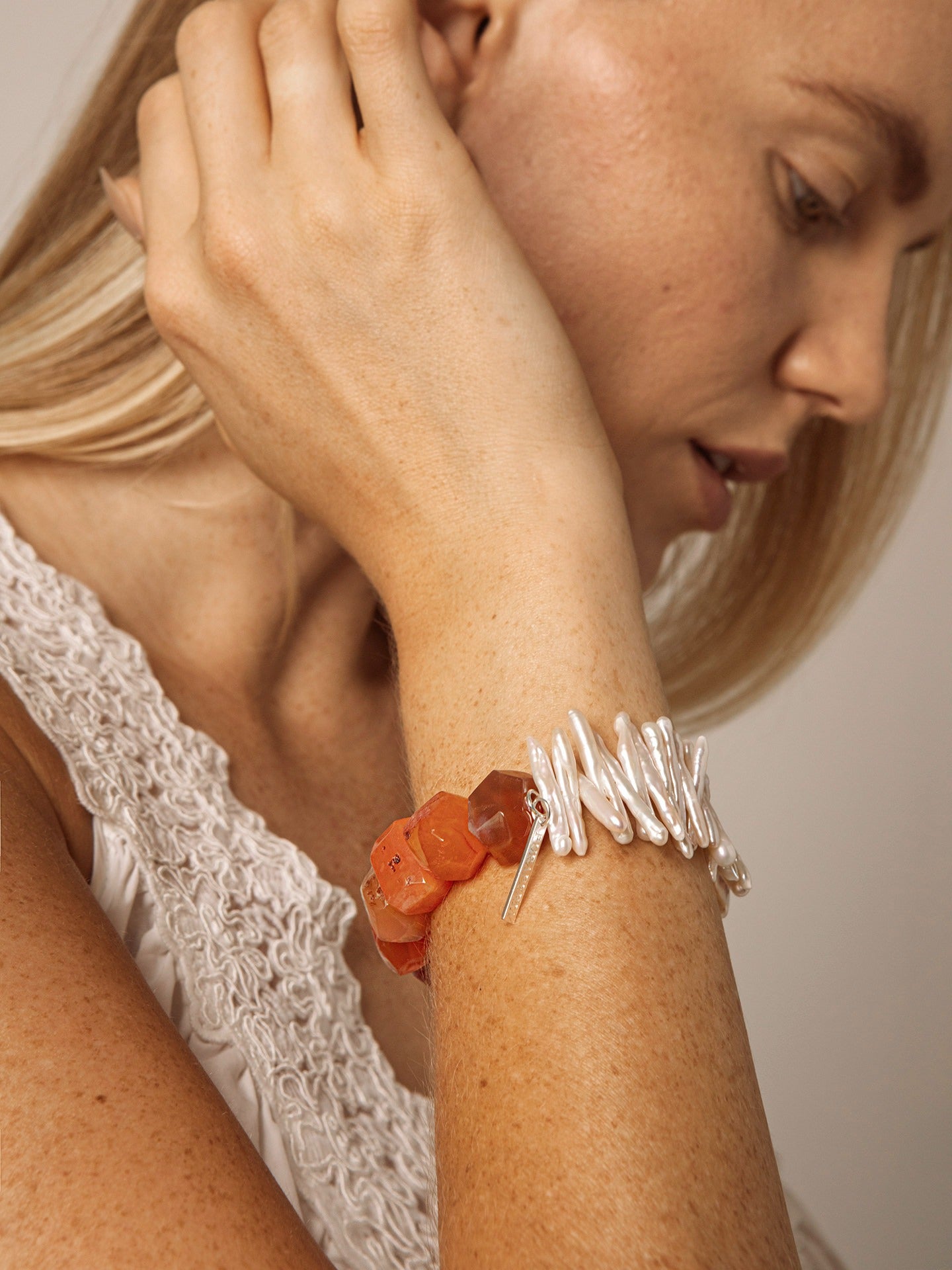 Persian Red Agate Baroque Bracelet