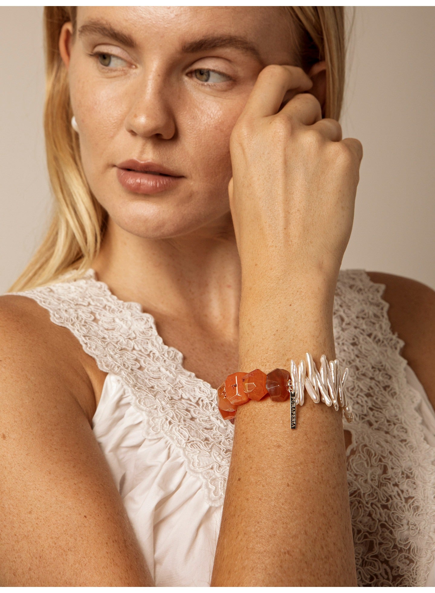Persian Red Agate Baroque Bracelet