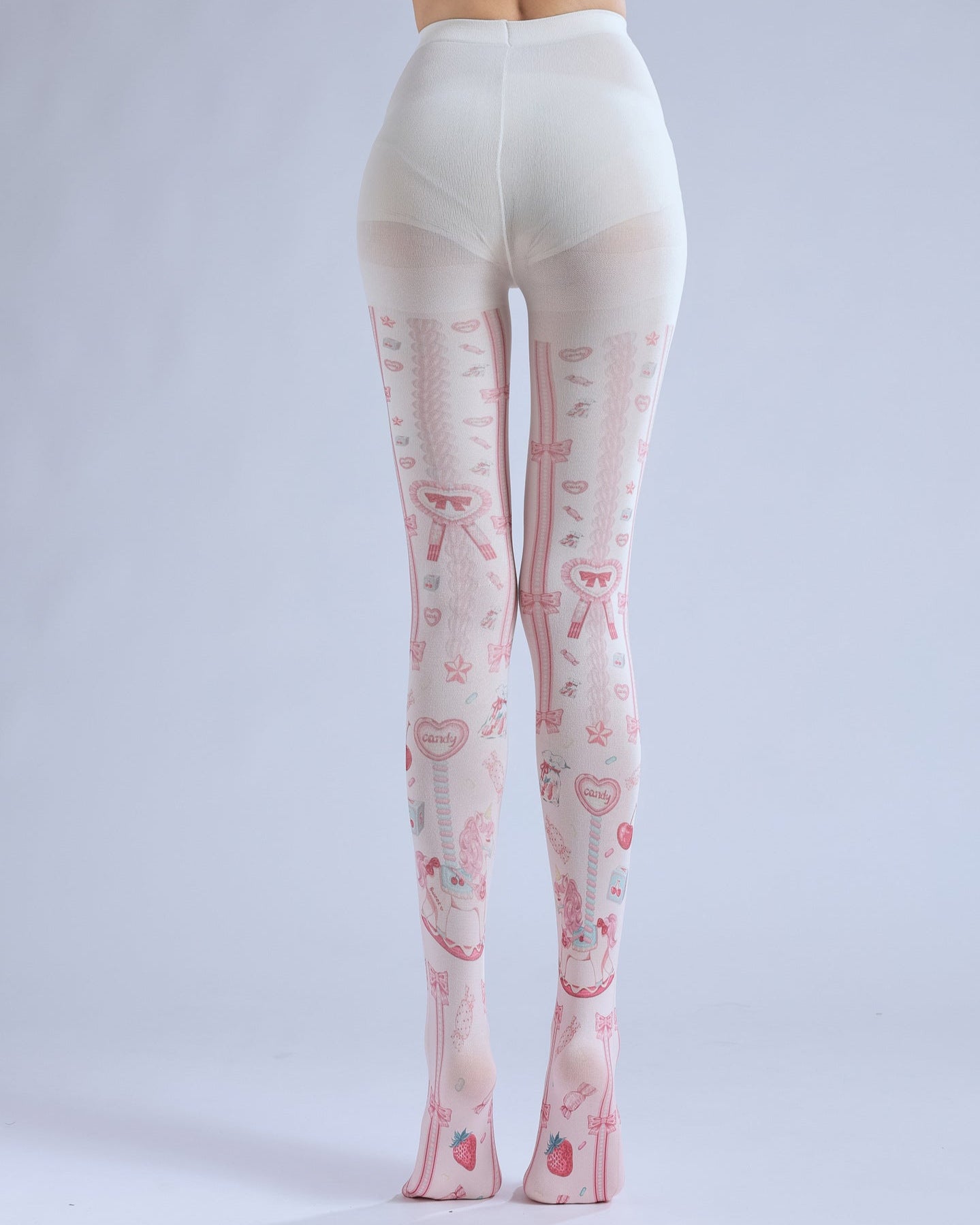Pink Unicorn Tights Semi Sheer with high elasticity and shaping fit, suitable for events, cosplay, street style, and gifting girls at Christmas