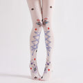 Funky Poker Strap Tights Semi-Sheer with high elasticity and shaping fit, suitable for events, cosplay, street style, and gifting girls at Christmas