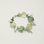 Prehnite Baroque Silver Bracelet