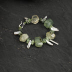 Prehnite Baroque Silver Bracelet