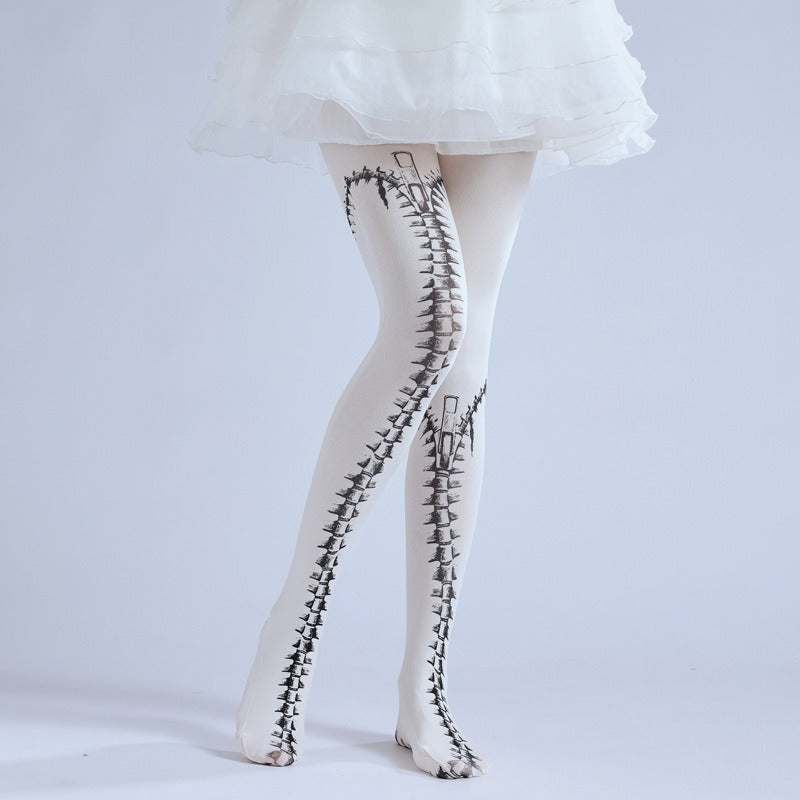 Punk Gothic Tights with high elasticity, perfect for parties, cosplay, events, and street fashion