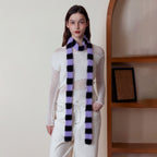 Purple Fluffy Knitted Scarf women Accessory