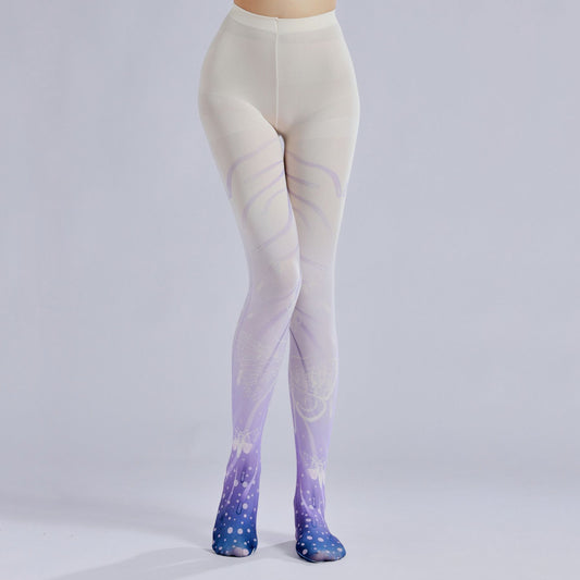 Purple Grident Tights Lolita Women's Fancy Dress Costume Accessories, Perfect for Parties, Office, Street Fashion, and Daily Wear