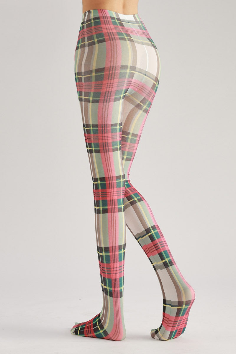 Red Checked Women Tights Women's Fancy Dress Costume Accessories, Perfect for Parties, Office, Street Fashion, and Daily Wear