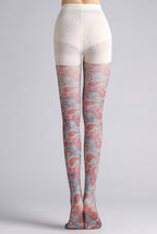 Red Paisley Tights with high elasticity and compression,shaping fit and ideal for weddings, parties, ethnic outfits, and street fashion