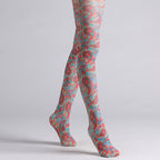 Red Paisley Tights with high elasticity and compression,shaping fit and ideal for weddings, parties, ethnic outfits, and street fashion