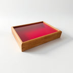 Red Velvet Wood Box With Transparent Slide Lid