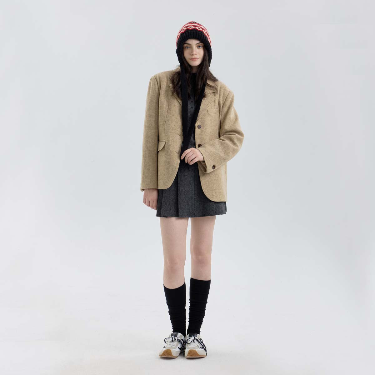 Red Women Fair Isle Hat For winter
