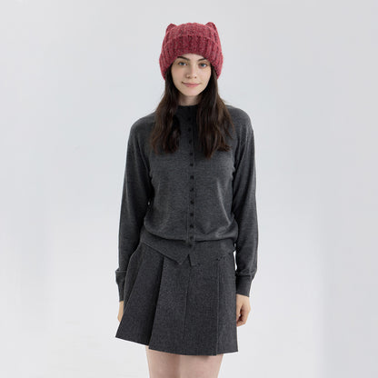 Red women kitty cap cat hat woolen in winter for warm