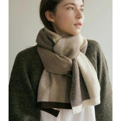 Retro Color Blocks Wool Scarf-Grainvity