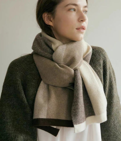 Retro Color Blocks Wool Scarf-Grainvity